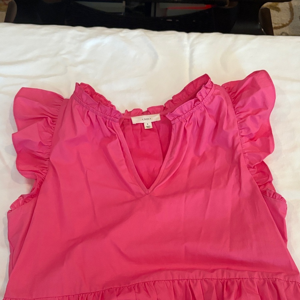 Pink Ruffled Mini Dress - Picture 4 of 4